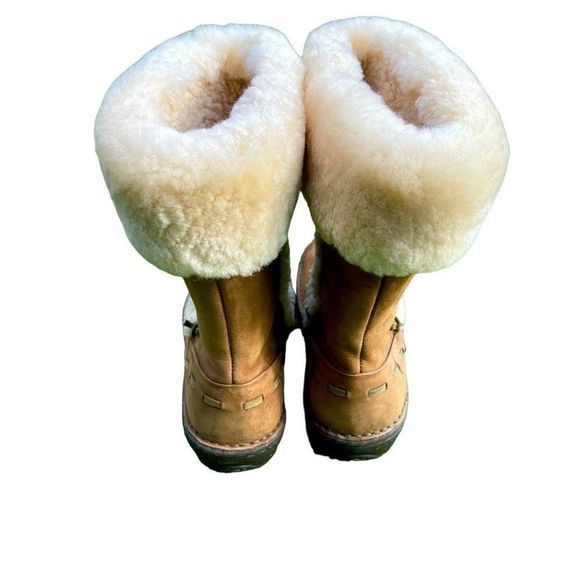 UGG Elijo Chestnut Leather & Shearling Boots — SZ 8 EXCELLENT CONDITION‎ - Picture 4 of 12